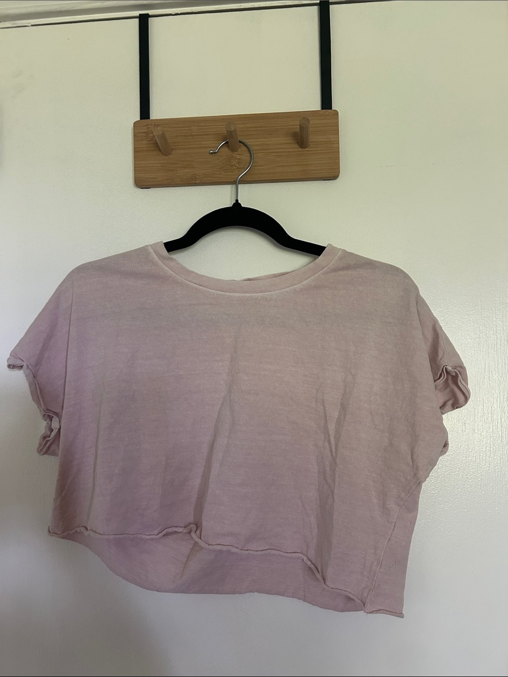 Double Zero Pale Pink Cropped Tee